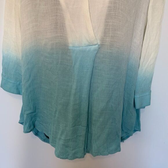 Nine West Jeans Ombre 3/4 Sleeve Blouse - Picture 3 of 10